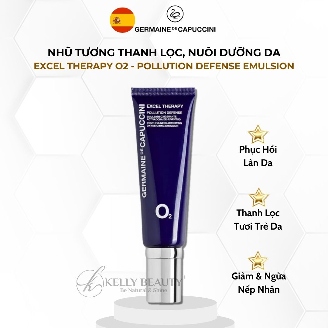 Nhũ Tương Thanh Lọc Trẻ Hóa Da Germaine Excel Therapy O2 Pollution Defense Emulsion | Kelly Beauty