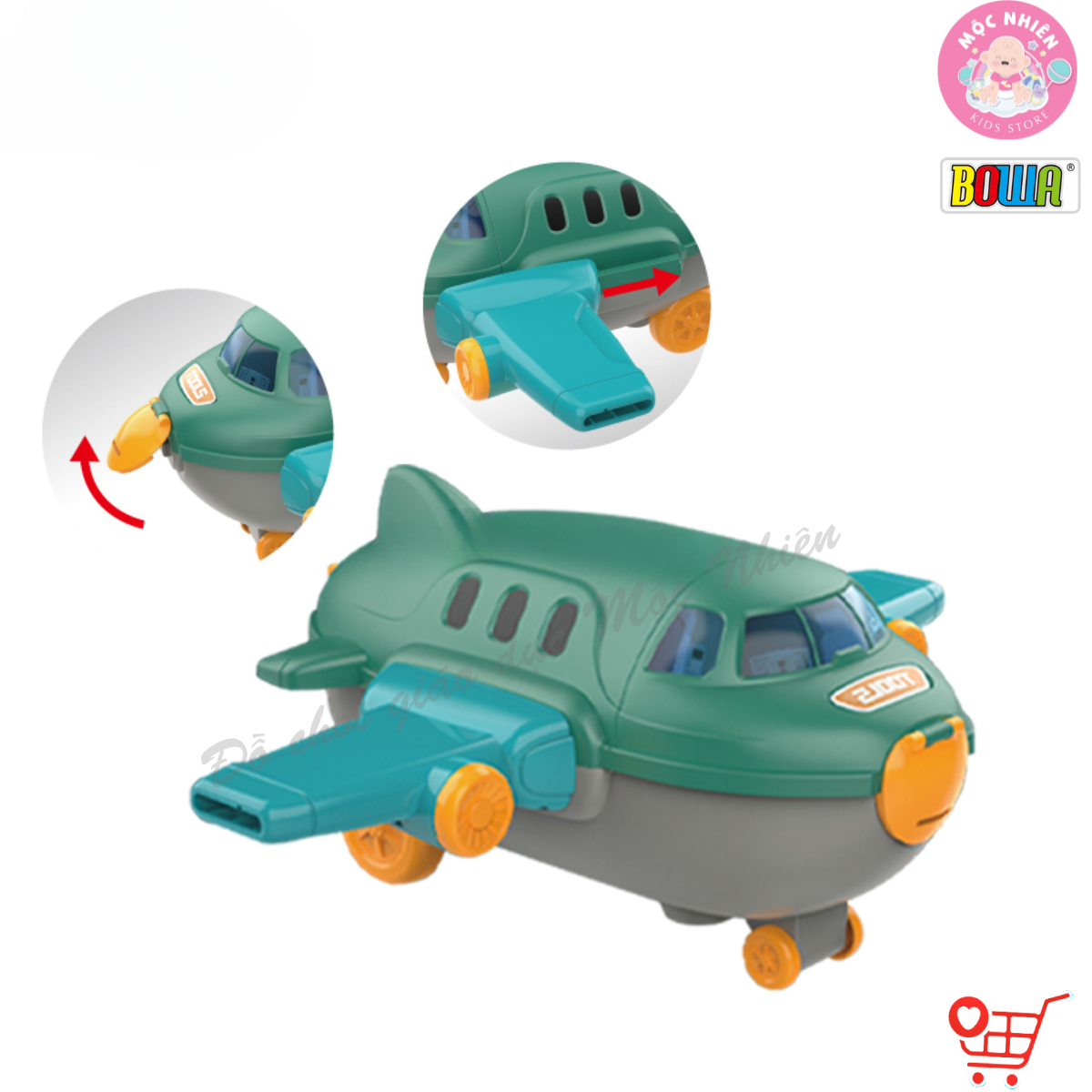 Đồ Chơi Hướng Nghiệp Nhập Vai BOWA 8092 - Máy Bay Công Cụ 2 trong 1