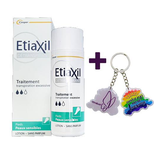 Lăn Khử Mùi Mồ Hôi Chân Và Tay ETIAXIL Détranspirant Traitement Transpiration Excessive Pieds Peaux Sensibles 100ml - Da Nhạy Cảm + Tặng 1 Móc Khóa Nhựa 2 Mặt