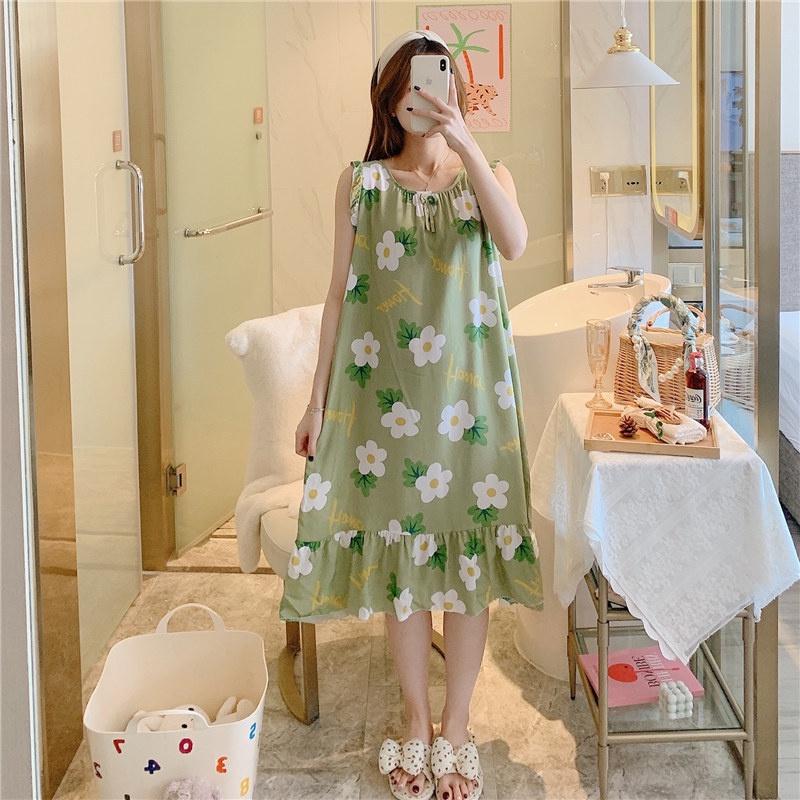 Váy ngủ nữ mùa hè chất lanh siêu mát không nhăn big size