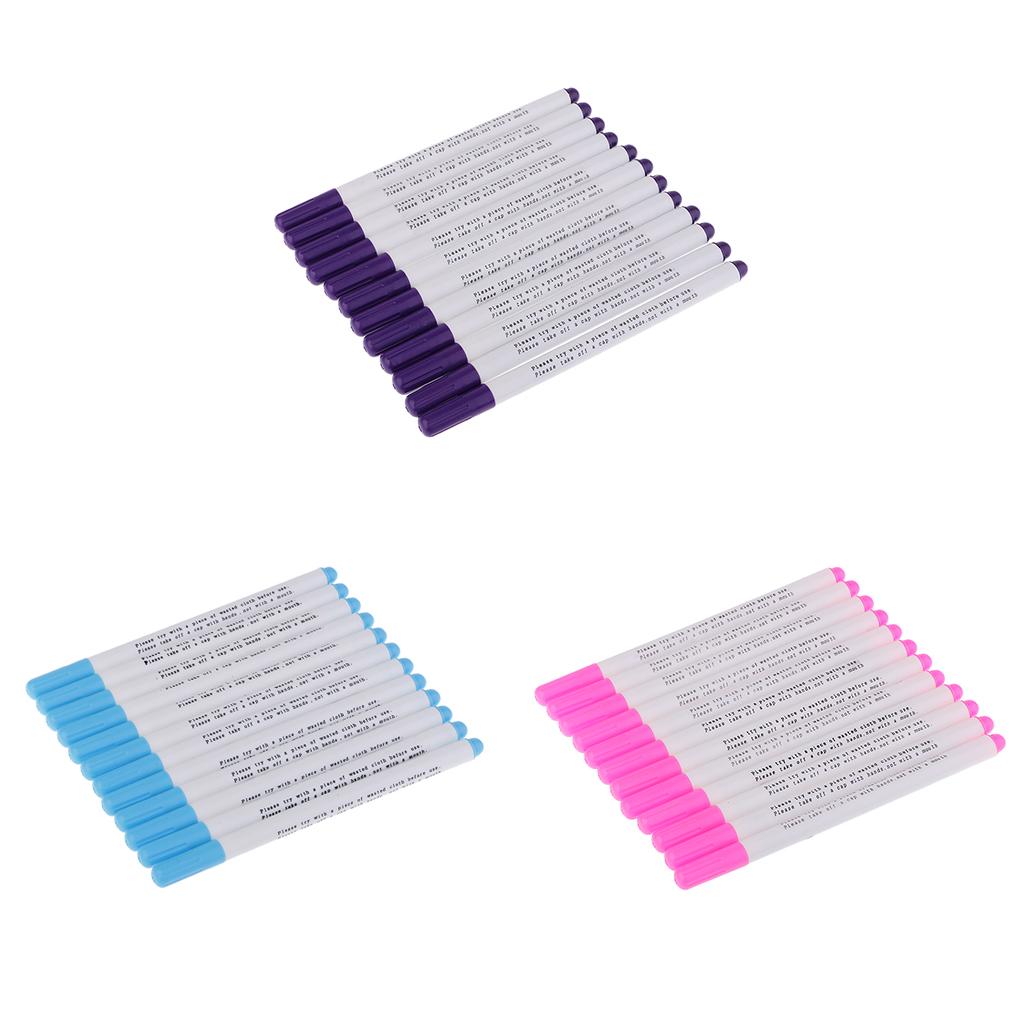 12x Air Water Erasable Pen Marker for Fabric Marking Sewing Supplies Blue