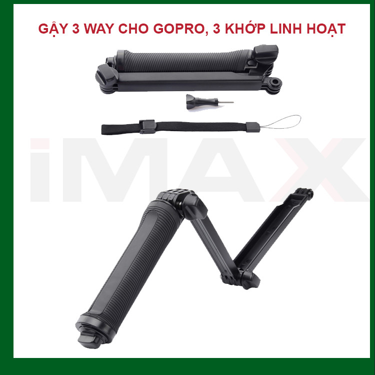 GẬY 3 WAY CHO GOPRO, 3 KHỚP LINH HOẠT