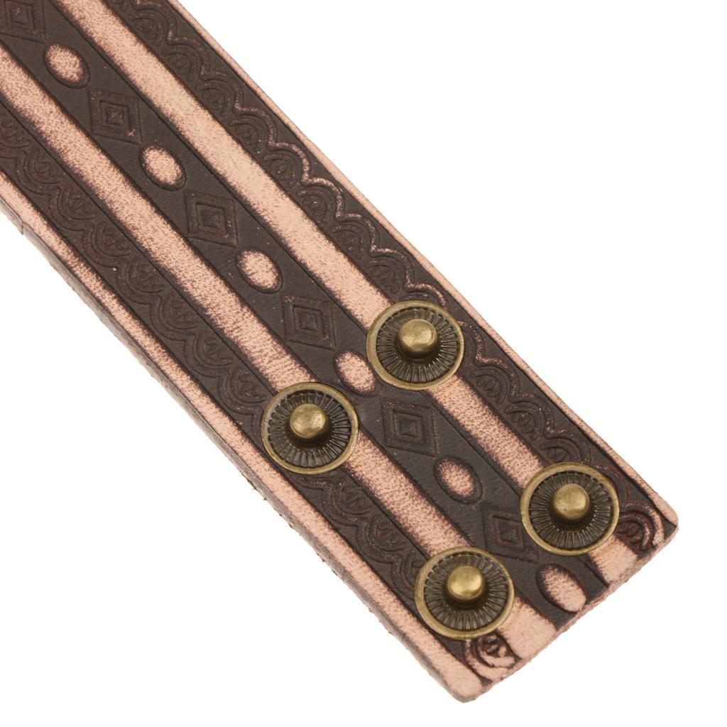 Punk Rock Leather Men' Bracelet Strap Belt Cuff Wrist Band