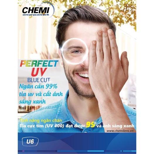 Tròng kính cắt ánh sáng xanh CHEMI U6 ASP PERFECT UV CRYSTAL U6 COATED chính hãng Hàn Quốc