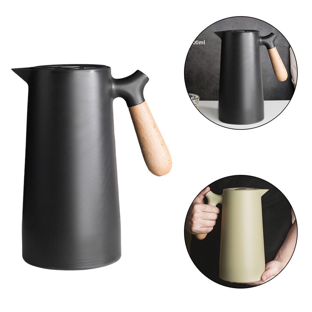 2X Large Capacity Thermal Double Walled Kettle Household Pot Glass 1L Black