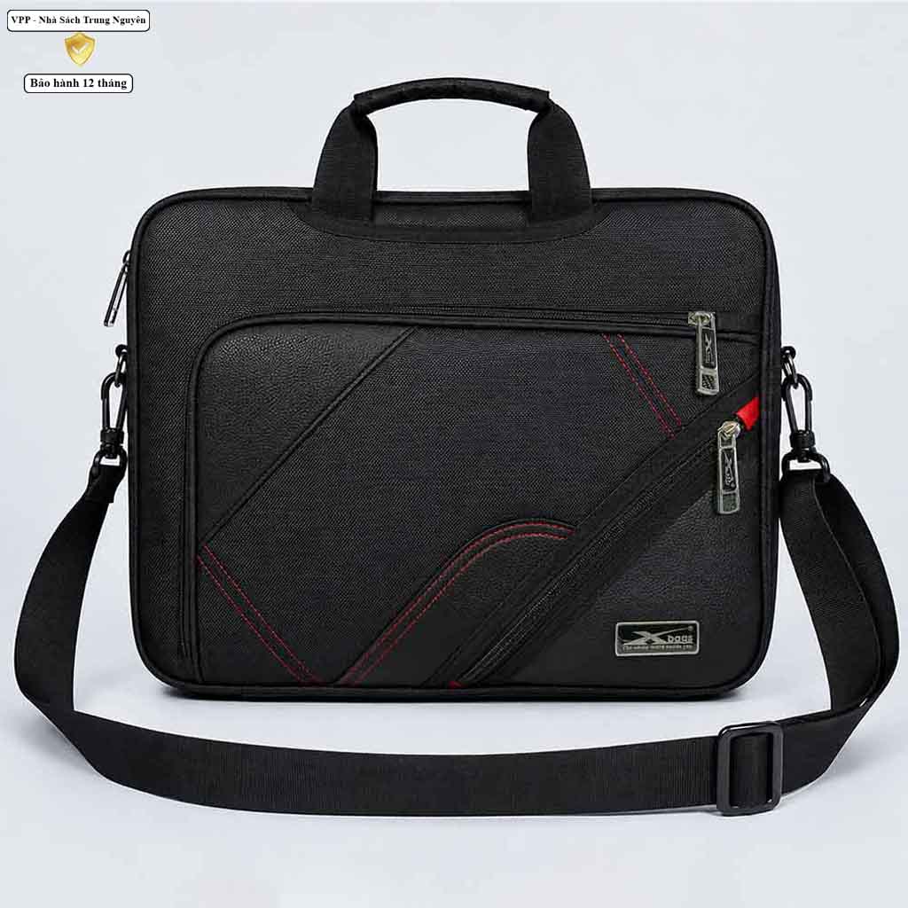 Cặp Laptop Công Sở Nam Xbags Mutil Class Pro Thiết Kế Đen Phối Chỉ Đỏ Trẻ Trung Lịch Sự - XB4103