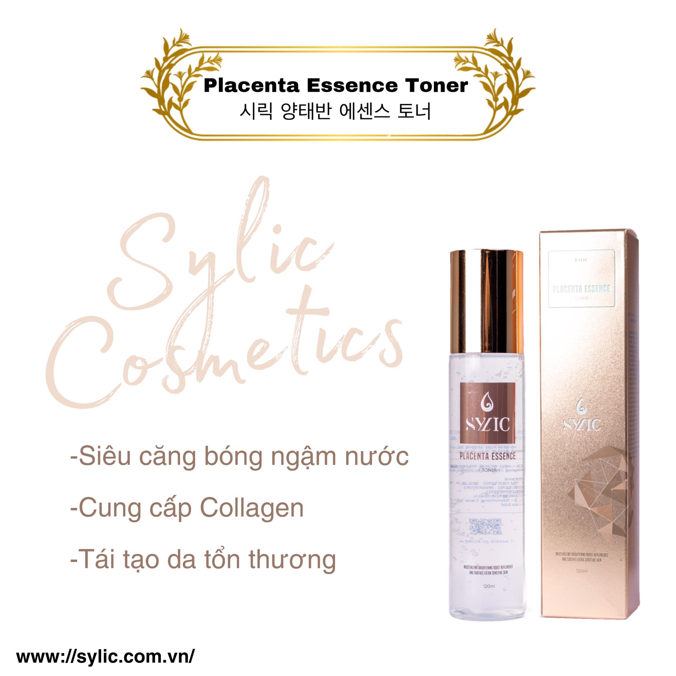 Toner Sylic Placenta Essence tinh chất nhau thai siêu căng bóng da