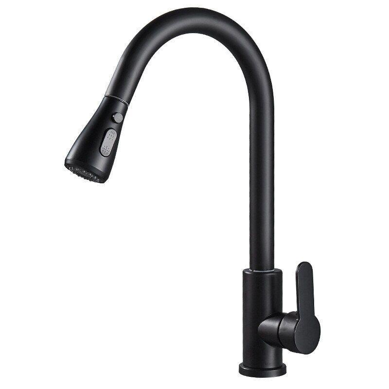 VÒI RỬA CHÉN BÁT CAO CẤP ROSLER RL-805 BLACK, NÓNG-LẠNH, CÓ DÂY RÚT KÉO DÀI ,BỀ MẶT PHỦ SƠN TĨNH ĐIỆN MÀU ĐEN, TIỆN LỢI