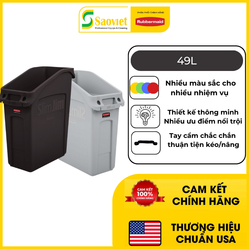 Thùng Nhựa Đựng Đồ Cao Cấp SLIM JIM Rubbermaid - SKU: 2026695/6/7/9/0 | SAOVIETCO