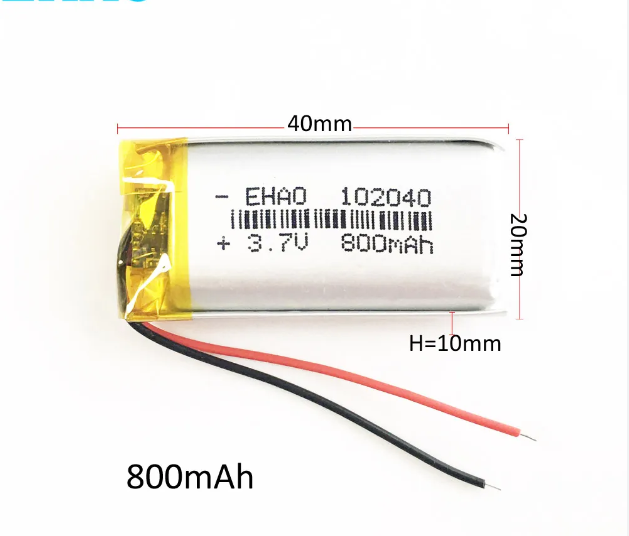 Pin Sạc Lithium Polymer 1s 3.7V 800mah 102040 Cho tai nghe,loa Mp3 MP4 MP5 GPS PSP Bluetooth