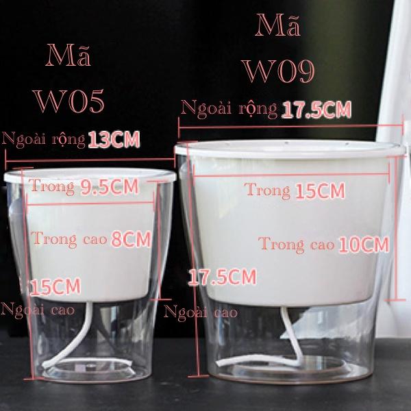 Chậu cây để bàn Oliz W0 Clear. Chậu trồng cây có chức năng tự tưới nước cho cây. Trang trí văn phòng, bàn làm việc