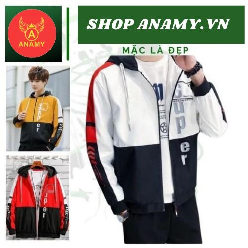 Áo khoác dù in SUPER unisex dành cho nam nữ, jacket form rộng có 3 màu unisex ulzzang