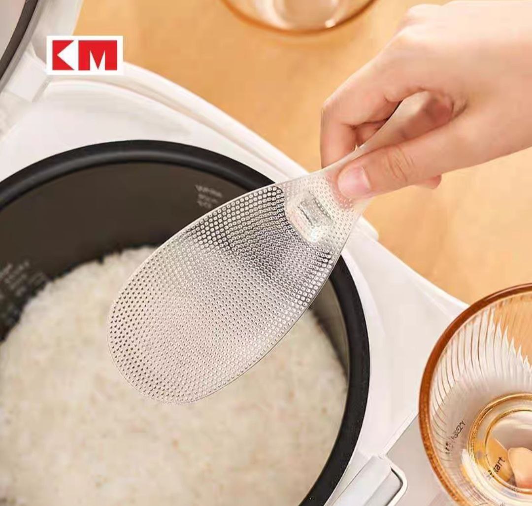 Muỗng Thìa xúc cơm chống dính nhà bếp Nhật Bản, xẻng xúc cơm, nồi cơm điện chịu nhiệt độ cao, thìa xúc cơm, lưới nhựa TPX, thìa xúc cơm màu trong suốt