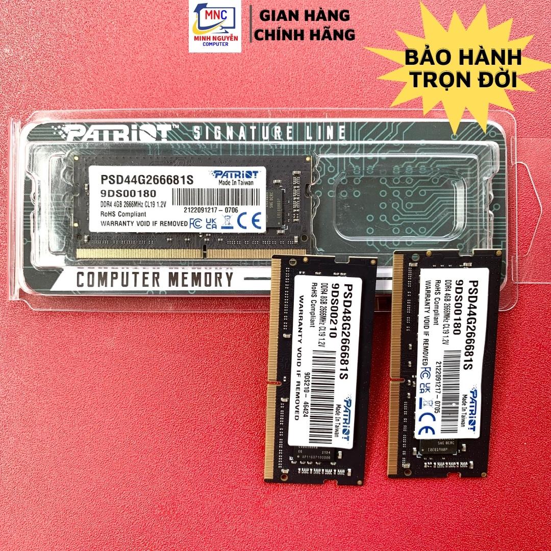 Ram DDR4 Laptop Patriot 8GB, 4GB Bus 2666 - Bảo Hành Trọn Đời - Hàng Chính Hãng