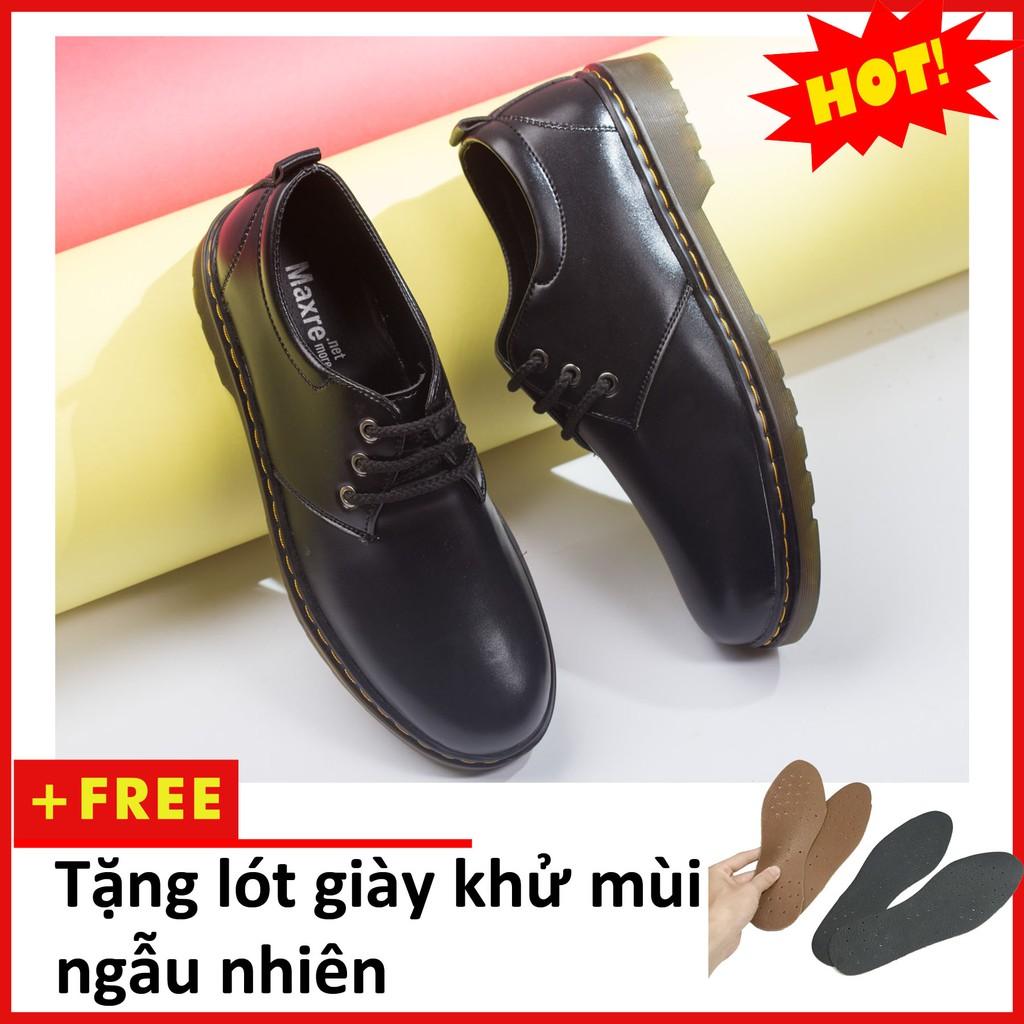 Giày Boot Nam Ngắn Cổ Da Trơn Đen Đế Có Khâu Chắc Chắn - M353-DEN (L)