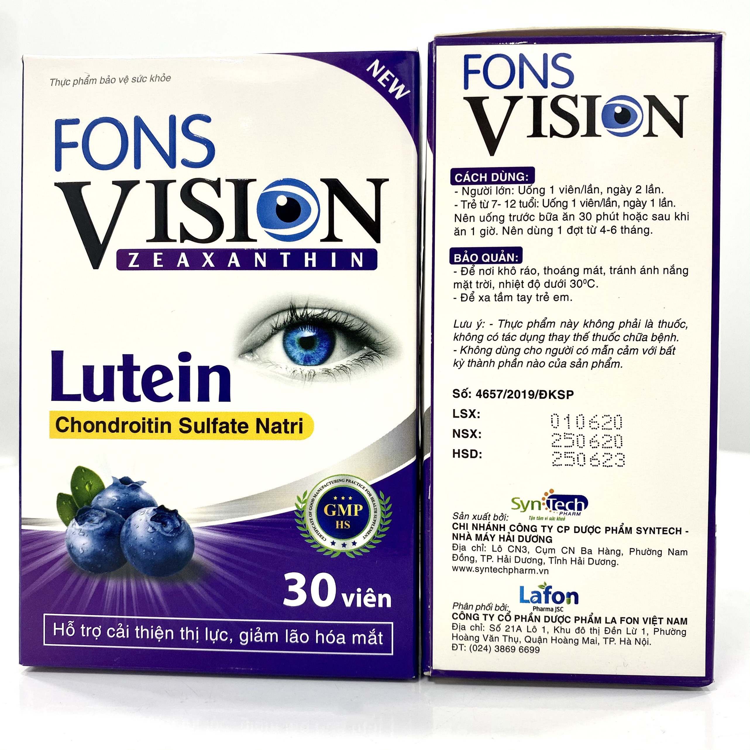 Combo 3 hộp Fons Vision - Viên uống bổ mắt, tăng cường thị lực (30 viên/hộp)