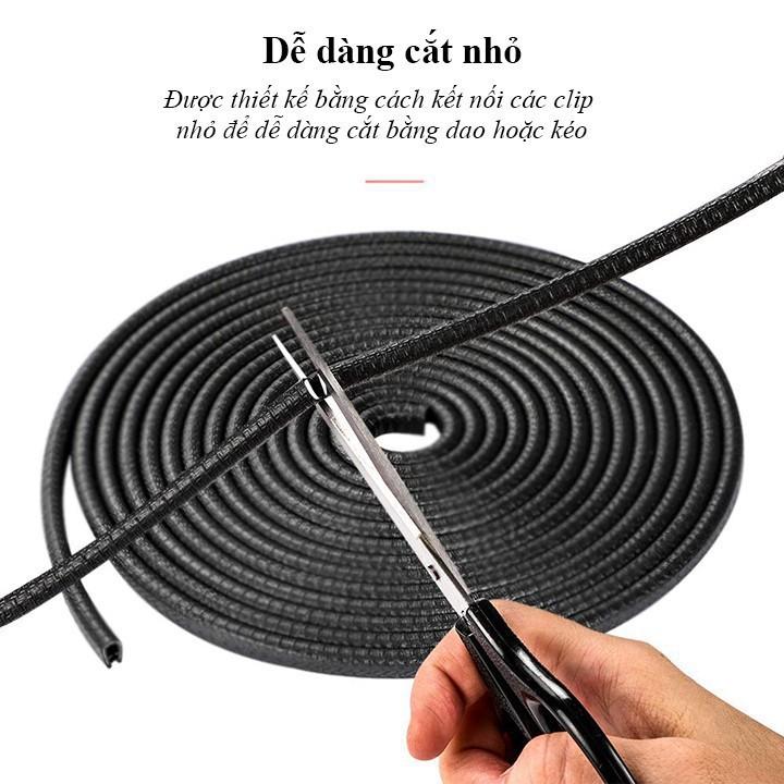 Cuộn 15m Nẹp viền chữ U cao su lõi thép trang trí và chống xước nẹp viền cánh cửa ô tô