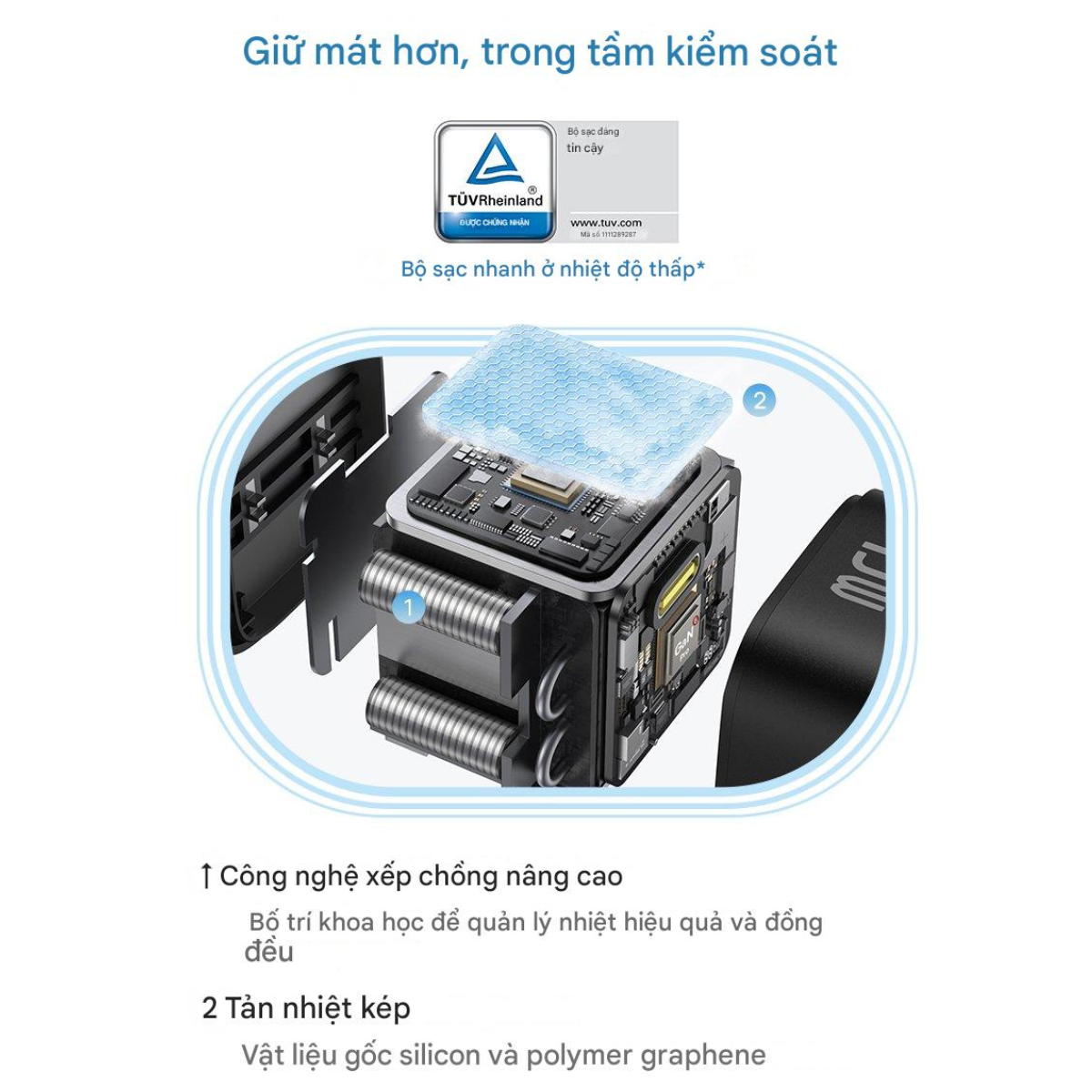 Củ sạc nhanh 1 Cổng PD 45W Baseus PicoGo GaN Fast Charger - Hàng chính hãng