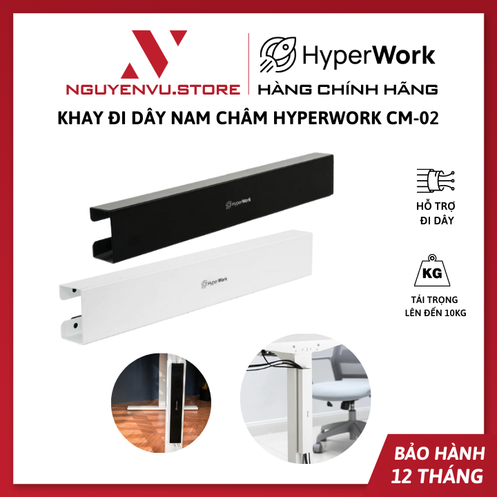 Khay Đi Dây Kẹp Bàn HyperWork CM 01 | Khay Đi Dây Nam Châm CM 02 - Hàng Chính Hãng