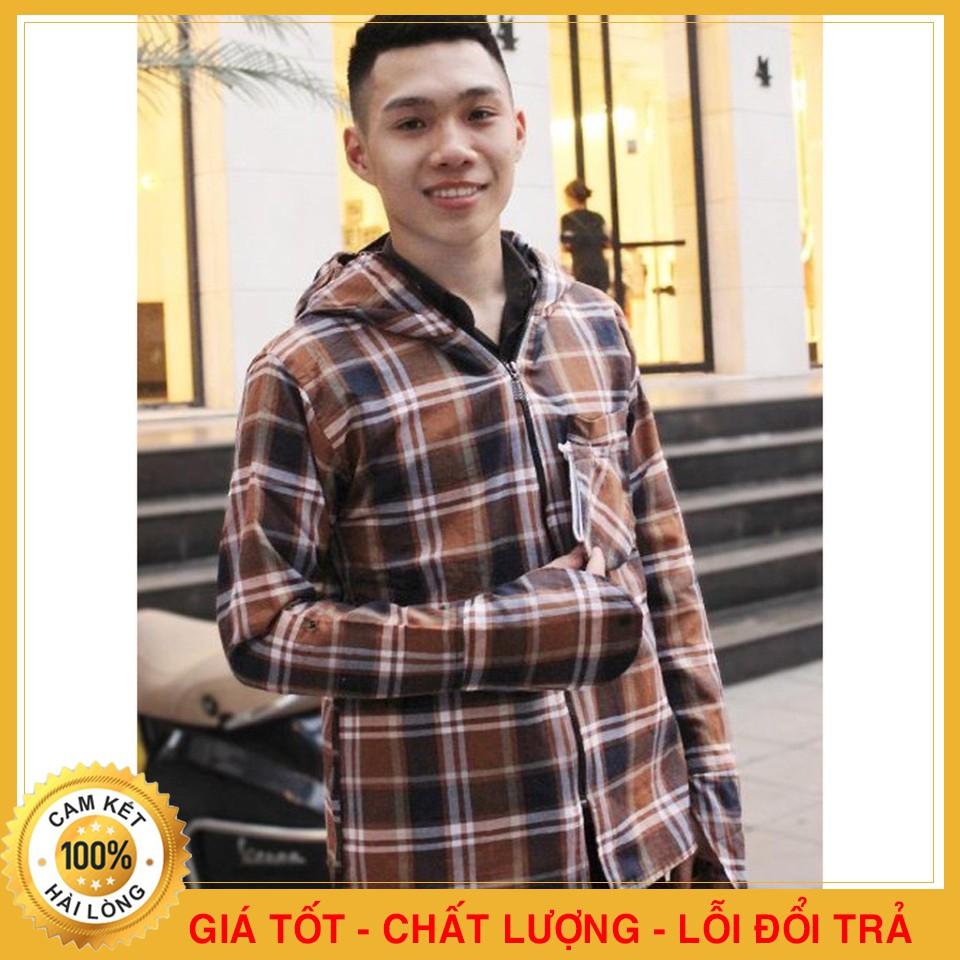 Áo Chống Nắng Nam 2 Lớp Big Size Thiết Kế Họa Tiết Kẻ Caro Form Từ 75-90kg - Chất Liệu Kaki 2 Lớp Mềm Mịn - Thoáng Khí