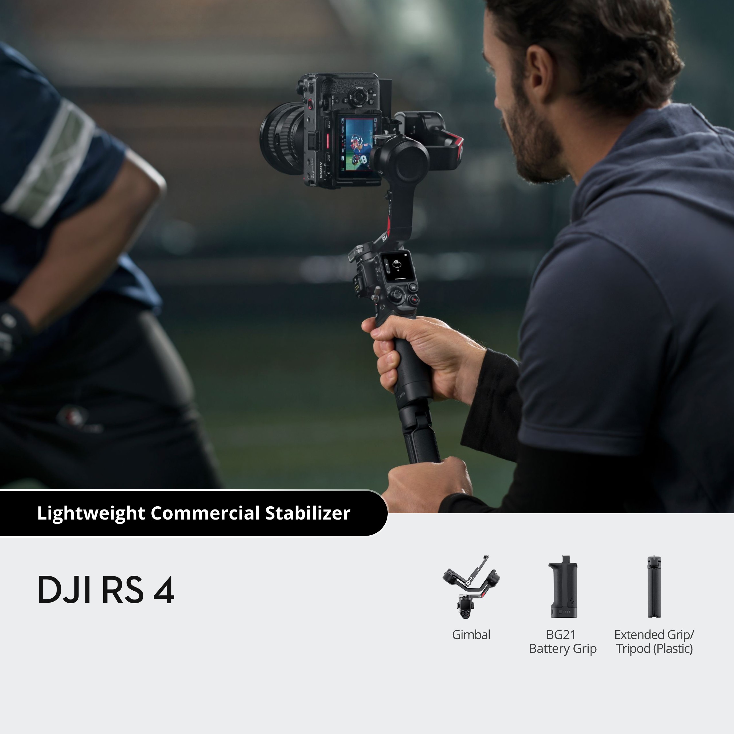 Gimbal máy ảnh DJI RS 4 chống rung cho camera DSLR và Mirrorless tải trọng đến 3kg, quay dọc linh hoạt (DJI RS 4) - Hàng chính hãng