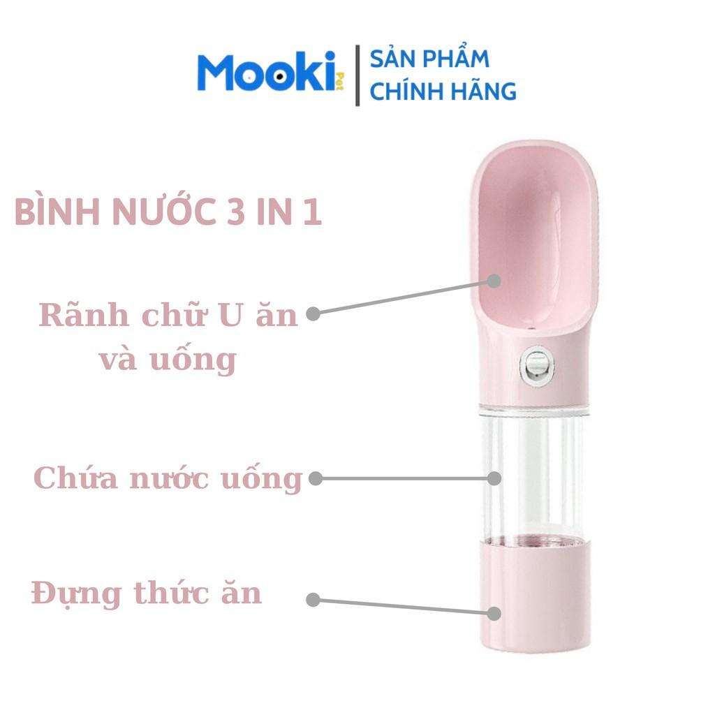Bình nước du lịch cho thú cưng 3 trong 1 tiện lợi