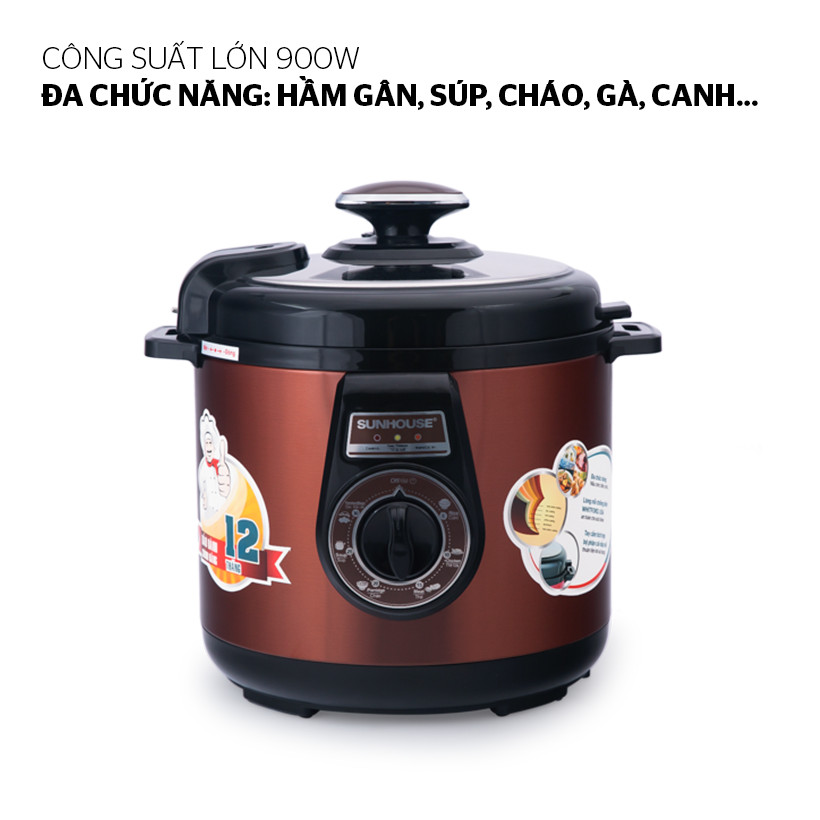 Nồi Áp Suất Điện Đa Năng Sunhouse SHD1562 (6L) - Cafe - Hàng chính hãng