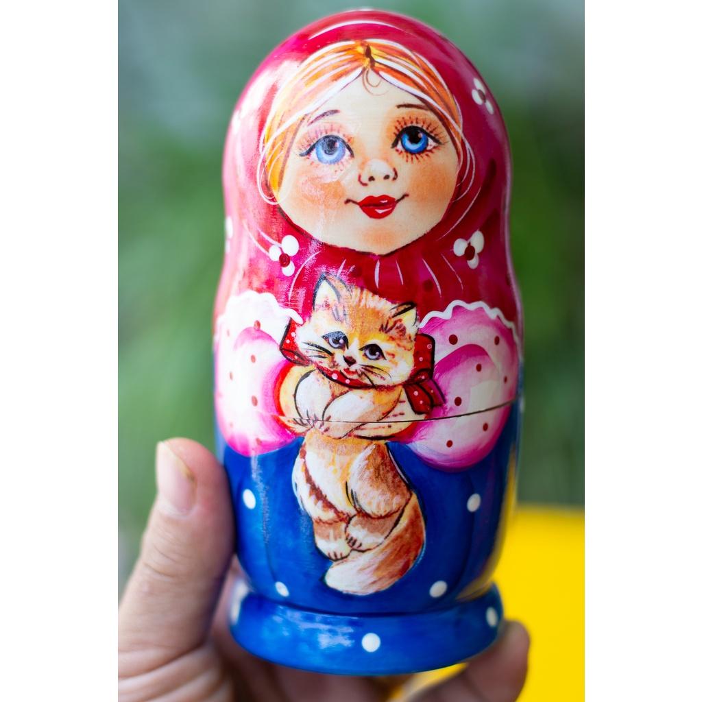 (CỰC DỄ THƯƠNG) BỘ BÚP BÊ NGA MATRYOSHKA 5 LỚP 15CM 