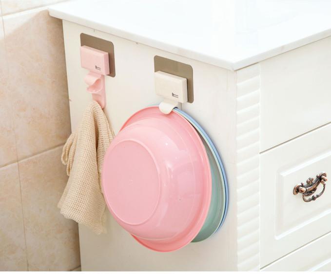Móc Nhựa Dán Tường Treo Thau Chậu, Khăn, Giá Gắn Tường Treo Đồ Nhà Bếp, Nhà Tắm GD378-MTreoThau-2T
