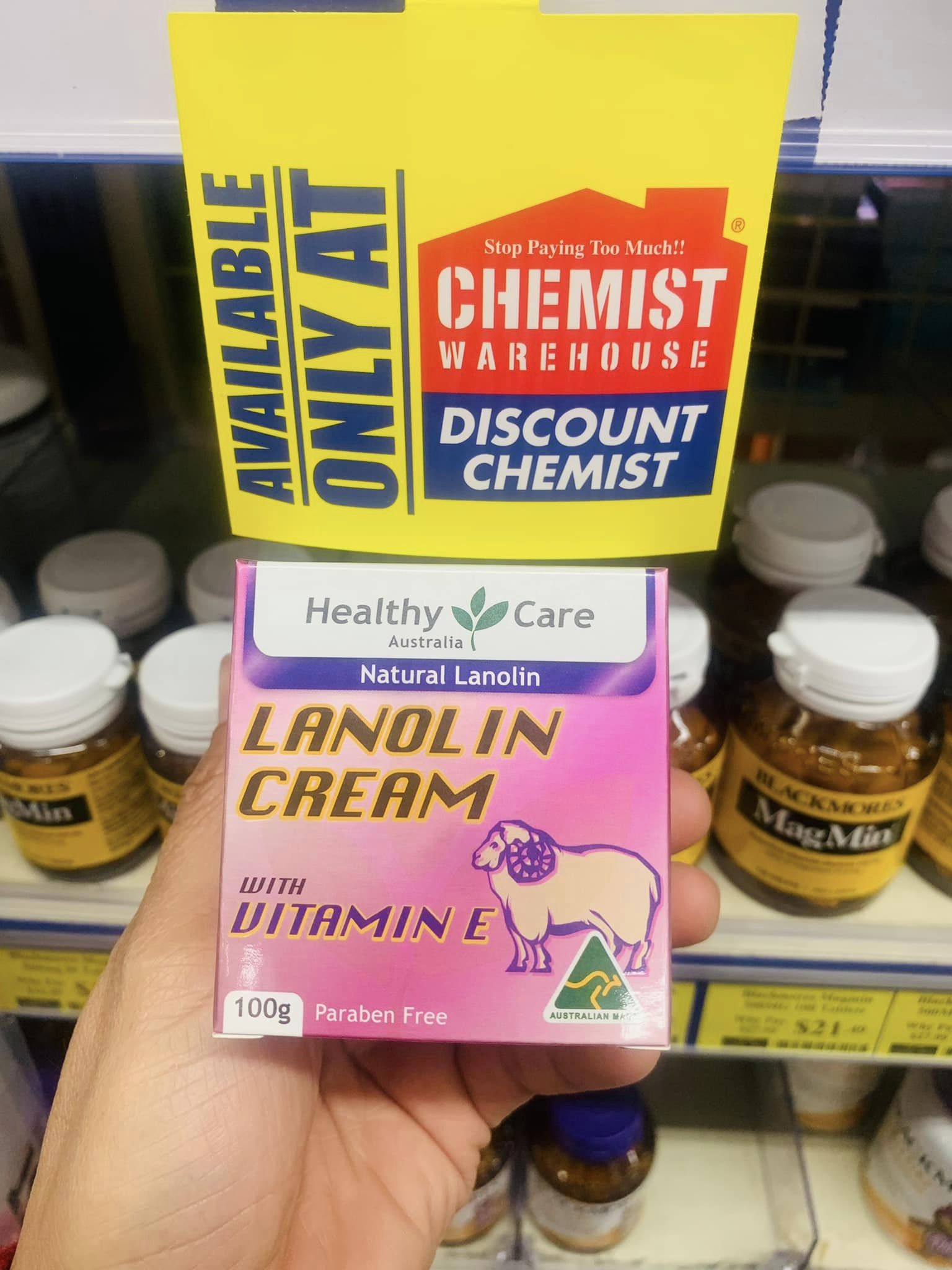 kem dưỡng da Nhau thai cừu Healthy Care LANOLIN CREAM 100g ( KHÔNG XUẤT HÓA ĐƠN ĐỎ )