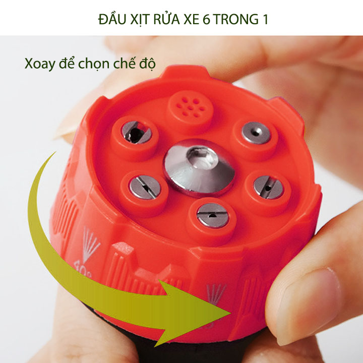 Béc phun rửa xe 6 chế độ phun áp lực cao gắn súng rửa xe, đầu kết nối nhanh 1/4 Inch bằng inox, các đầu phun bằng inox