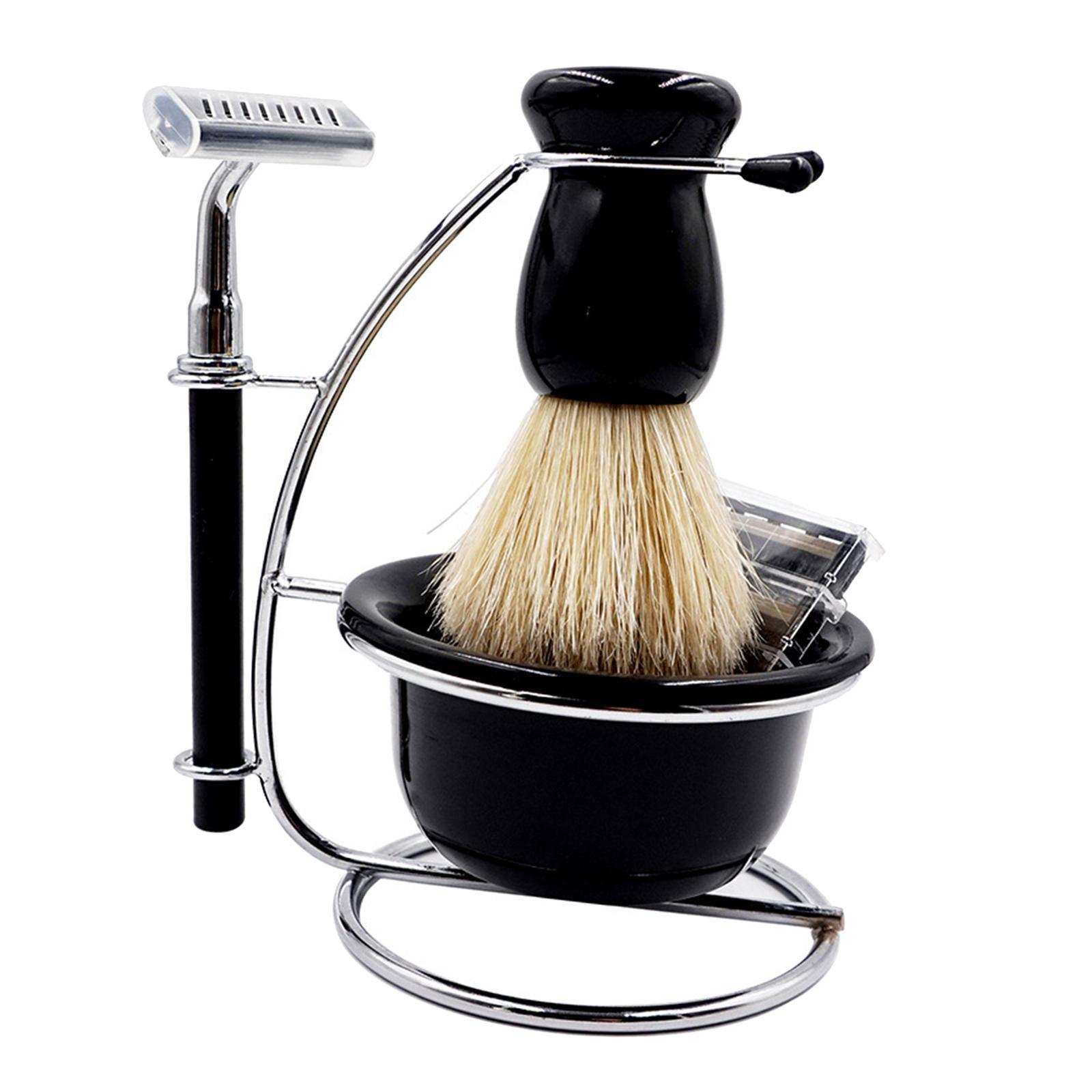 Travel Shaving Kit for Men Manual Stand Brush Bowl Set Elegant Durable