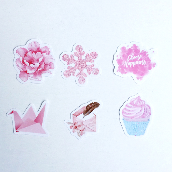 Hộp 46 Miếng Dán Sticker Trang Trí Unicorn Flamingo