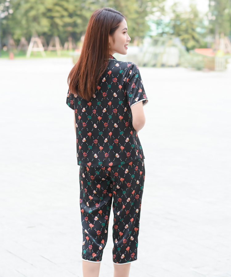 Bộ pijama lửng Lụa Nhật cao cấp  Hoa Việt