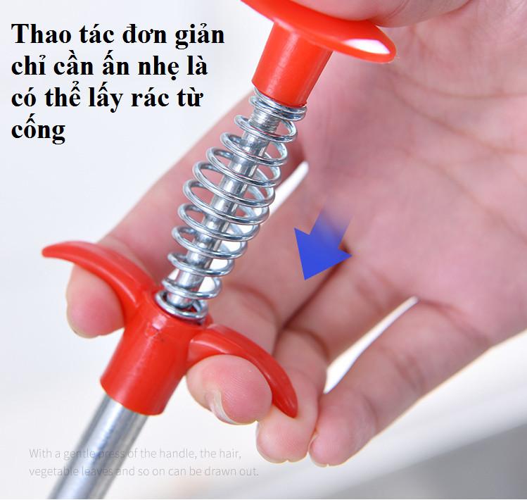 Dây thông cống, dây lấy rác ngăn nghẹt cống, dụng cụ thông cống móc rác lò xò đa năng GD385-DTCong