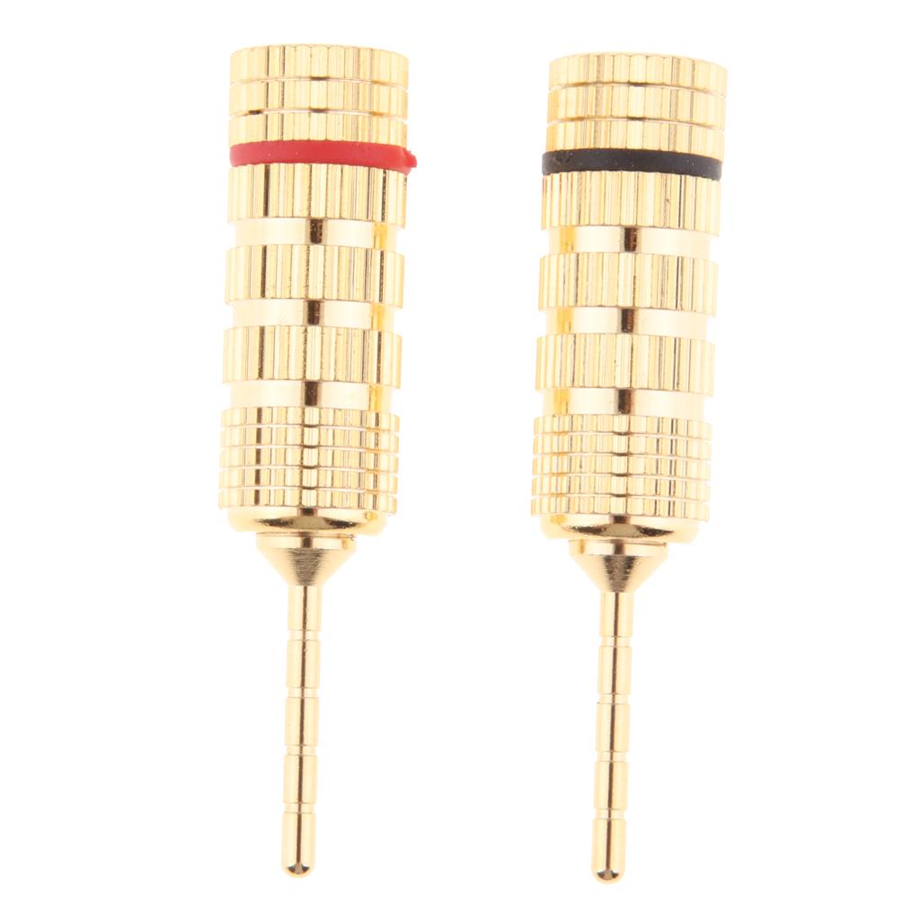 2x2Pieces 2mm Speaker Wire Pin Plug Banana Connector Screw Lock