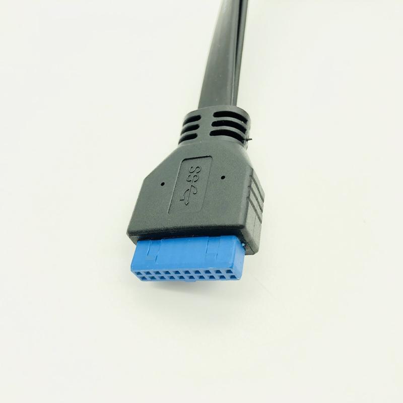 H1111Z Connector USB 3.0 Panel Mount Dual Port USB 3.0 Female Screw Panel Mount to Motherboard 20 Pin Header Flat Cable Cord NEW