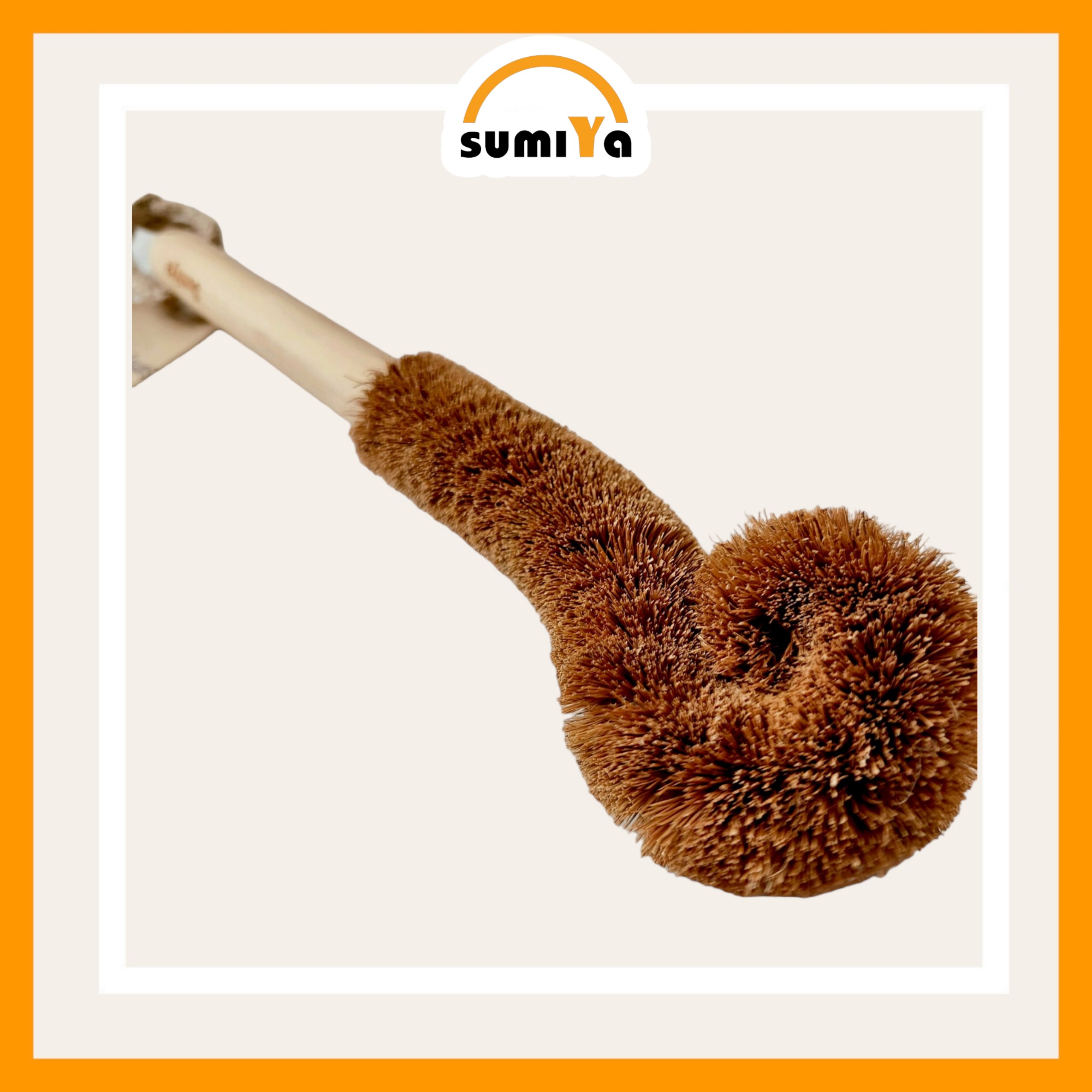 Cọ rửa ly xơ dừa cán gỗ SUMIYA, cọ xơ dừa đa năng, cọ rửa ly rửa chai bằng xơ dừa tự nhiên, cọ tiện dụng