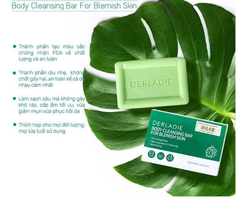 Xà Phòng Giảm Mụn Derladie Body Cleansing Bar For Blemish Skin 50g