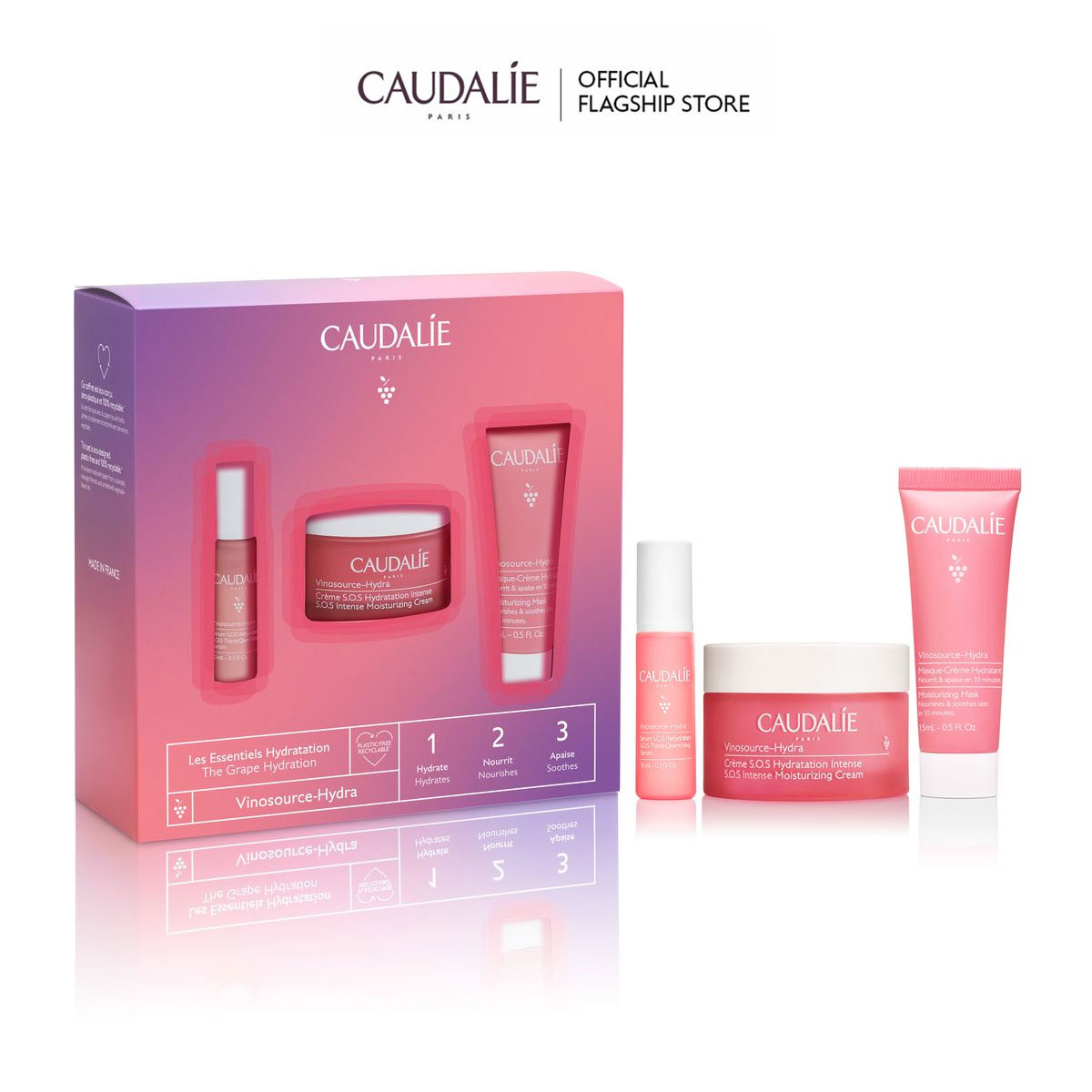 Bộ Sản Phẩm Cung Cấp Ẩm Caudalie The Grape Hydration