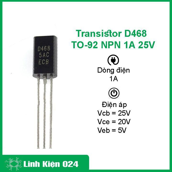 Sản Phẩm Transistor D468 TO-92 NPN 1A 25V Chất Lượng Cao