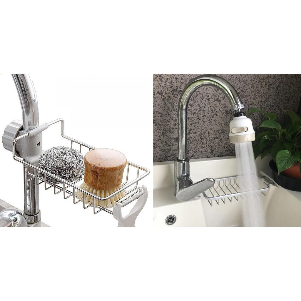 Giá Treo Vòi Inox Để Đồ Giẻ Rửa Chén Bát