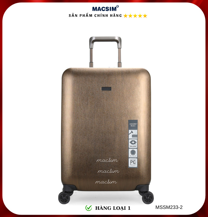 Vali cao cấp Macsim Smooire MSSM1233-2 cỡ 21 inch màu gold hàng loại 1