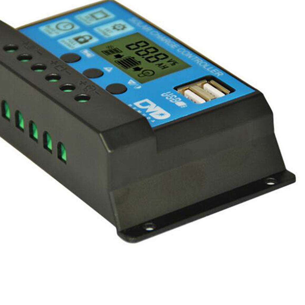 60A LCD PWM Solar Panel Battery Regulator Charge Controller Dual USB