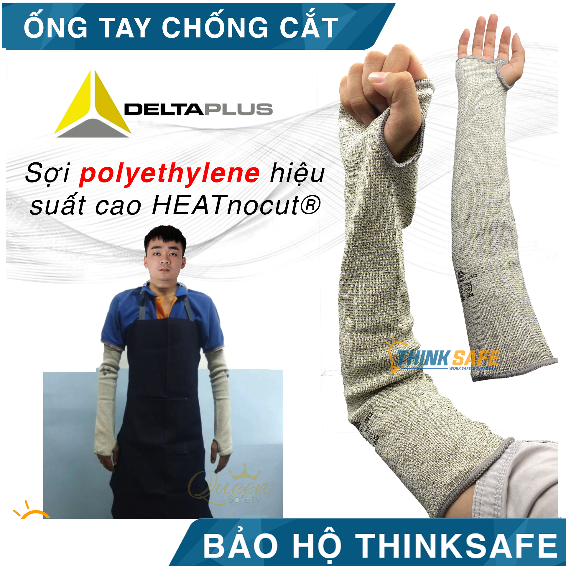 Bao ống tay chống cắt Deltaplus Venicut5M cấu tạo sợi Polyethylene chống cắt, Sleeve Venicut5m (Số lượng 1 chiếc)