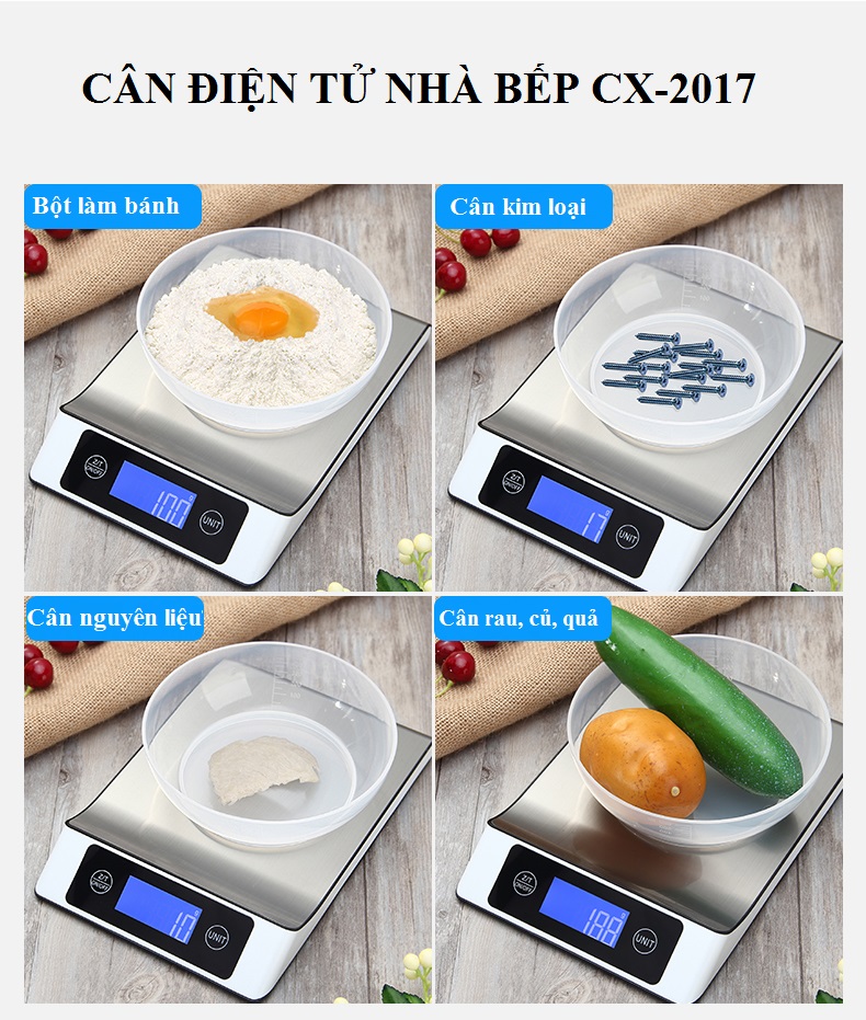 Cân nhà bếp 15kg-1g cao cấp V2017