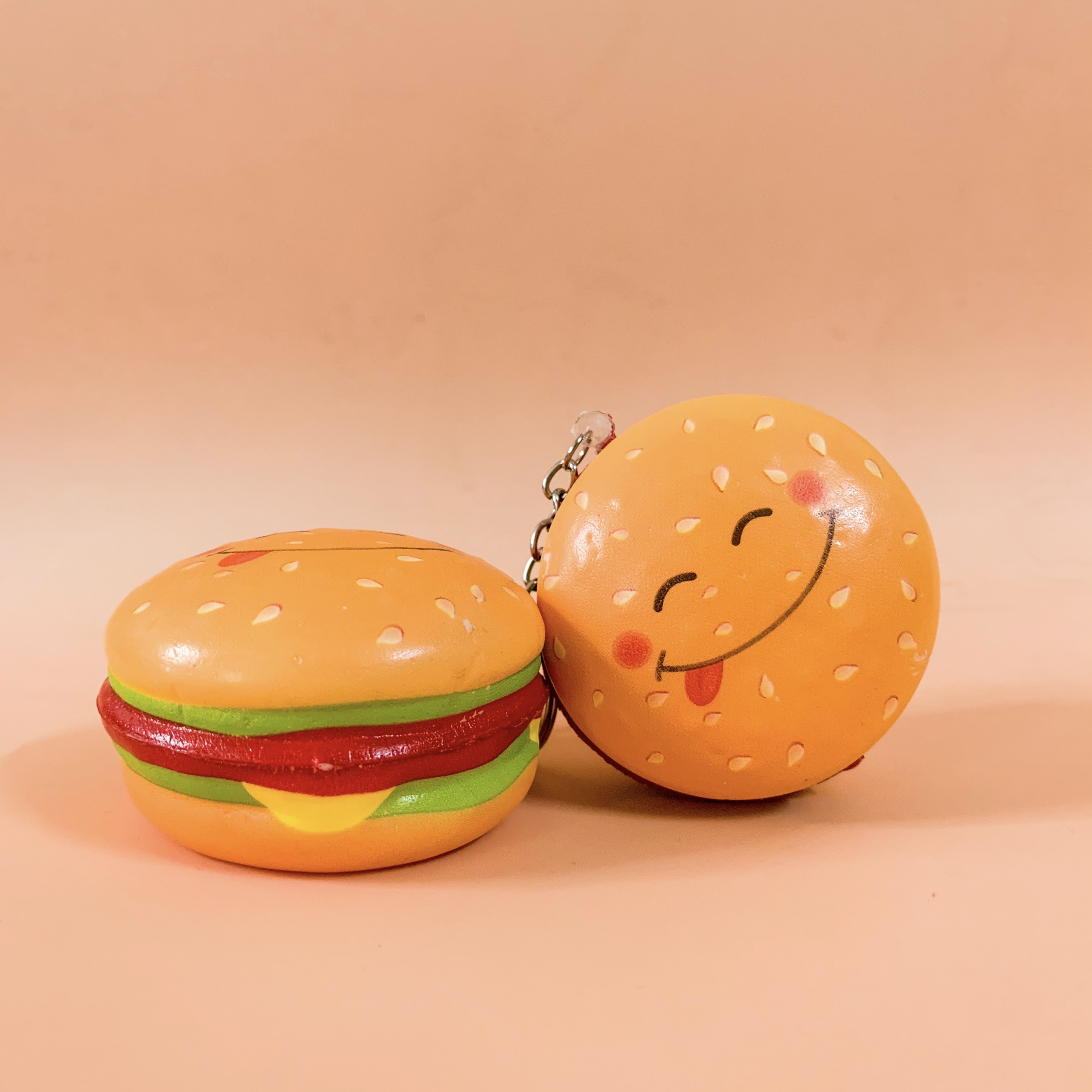 Squishy Bánh Burger Mini Có Móc Khóa Và Tặng Kèm Bao Bì
