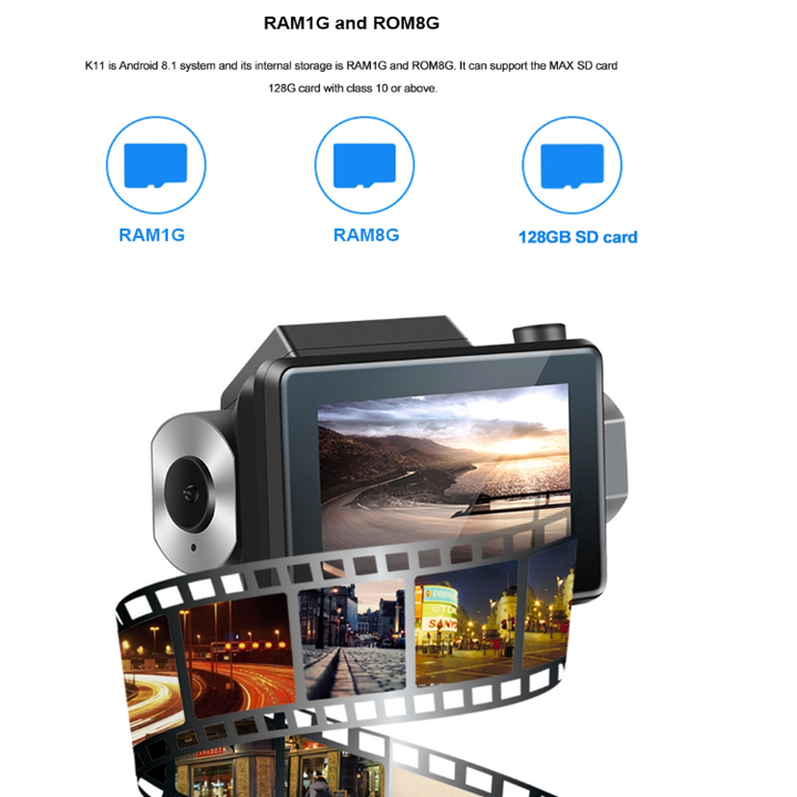 Camera hành trình ô tô Phisung K11 Plus Wifi, 4G đọc biển báo giao thông  - Hàng Nhập Khẩu