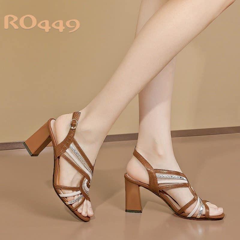 Giày cao gót nữ đẹp đế vuông 7 phân hàng hiệu rosata màu đen ro449 - HÀNG VIỆT NAM CHẤT LƯỢNG QUỐC TẾ