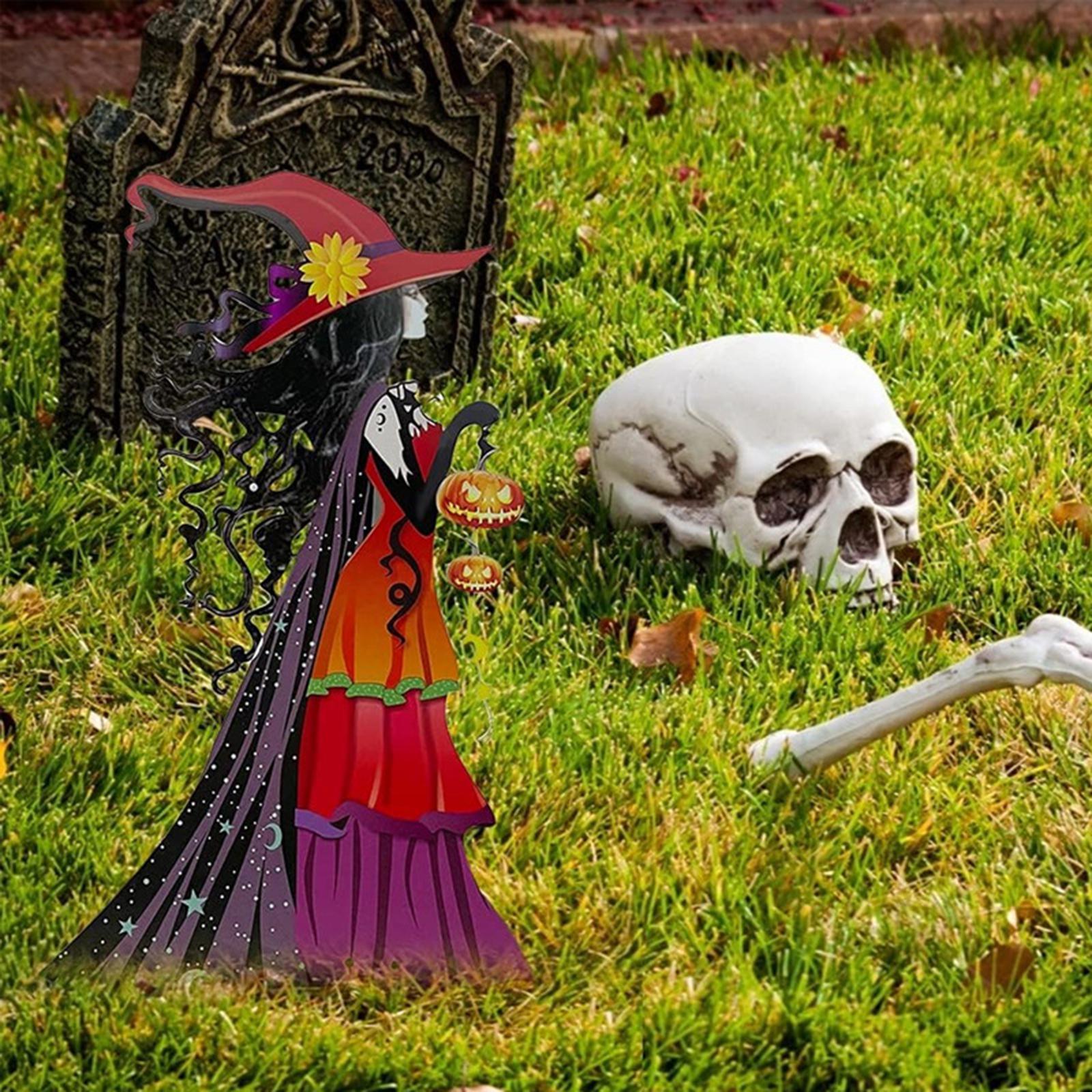 Witch Sign Stake, Halloween Theme Yard Sign, Witch Yard Garden Decor